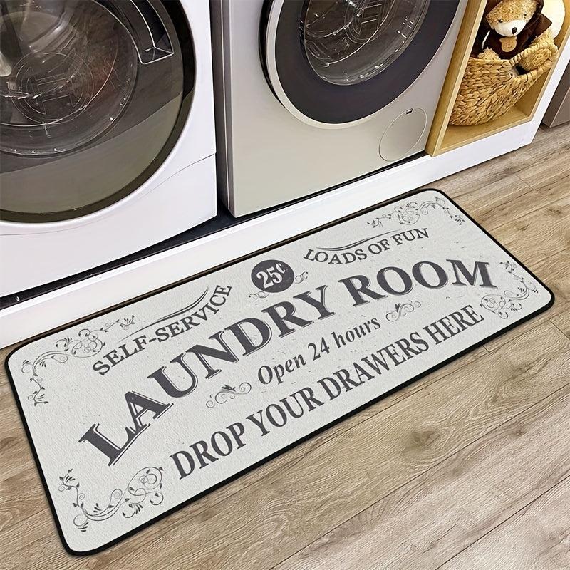 Vintage Laundry Foam Mats Non Slip Anti Fatigue Runners for Bathroom