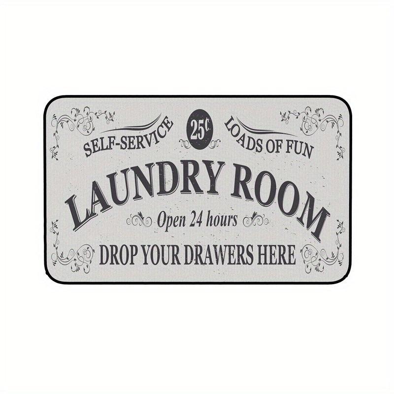 Vintage Laundry Foam Mats Non Slip Anti Fatigue Runners for Bathroom
