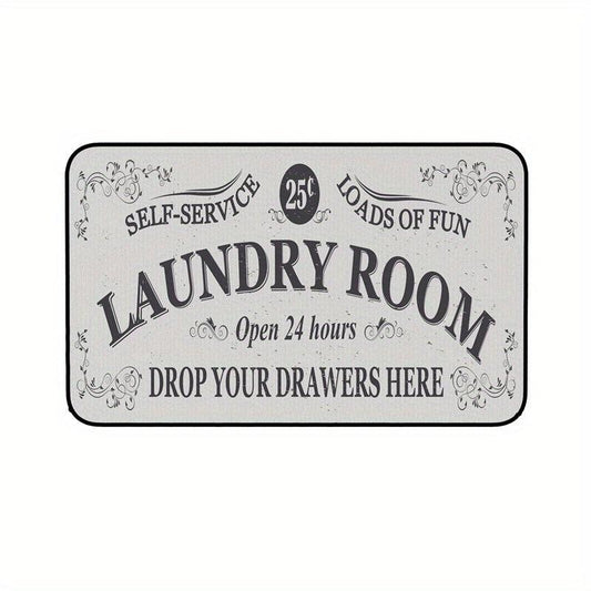 Vintage Laundry Foam Mats Non Slip Anti Fatigue Runners for Bathroom