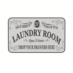 Vintage Laundry Foam Mats Non Slip Anti Fatigue Runners for Bathroom