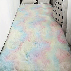 Rainbow Fluffy Shaggy Area Rug 27x62in Soft Non-Slip Washable Carpet