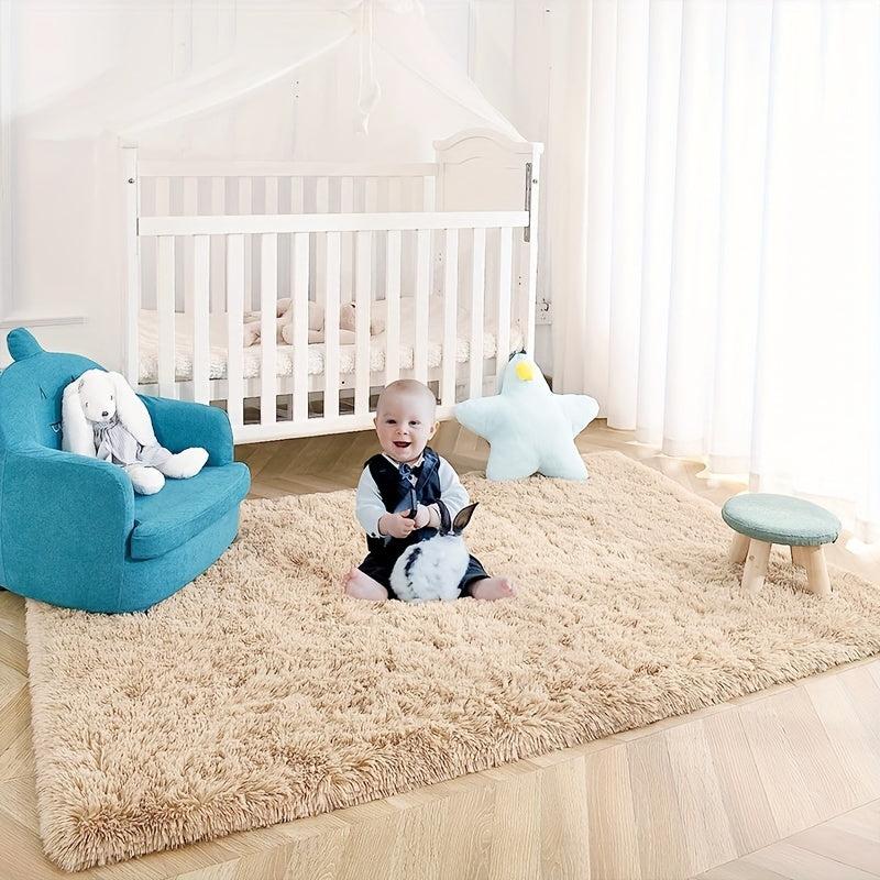 Rainbow Fluffy Shaggy Area Rug 27x62in Soft Non-Slip Washable Carpet