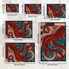 Octopus Pattern Non-slip Resistant Rug Machine Washable Bedroom Bathroom