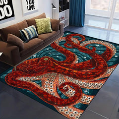 Octopus Pattern Non-slip Resistant Rug Machine Washable Bedroom Bathroom
