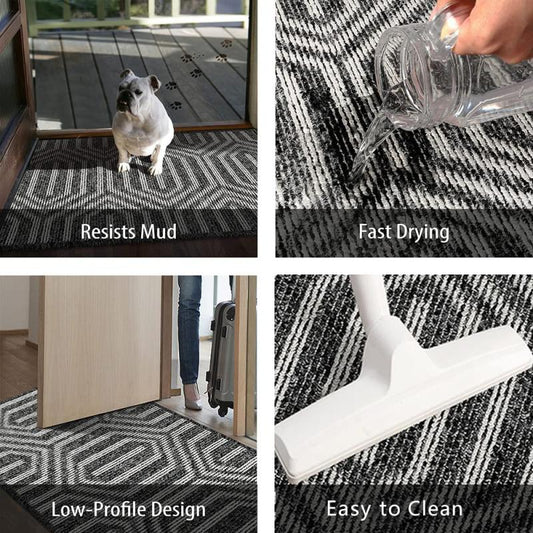 Non Slip Absorbent Geometric Pattern Rug Washable Carpet 80x50