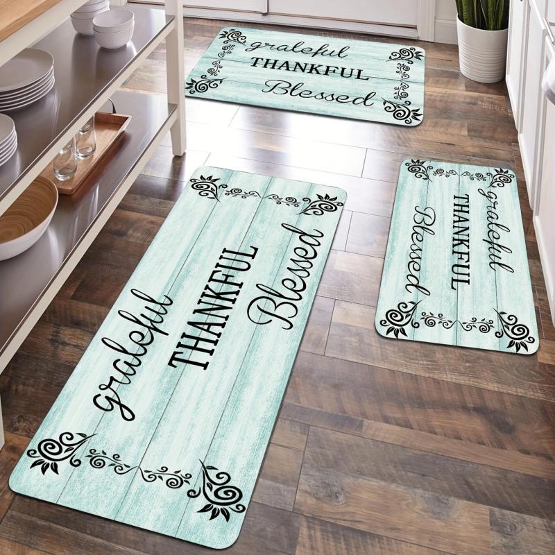 Kitchen Mat Anti Slip Polyester Carpet Absorbent Bath Mat Laundry Floor Mat