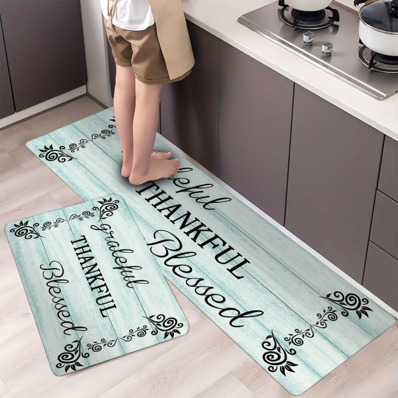 Kitchen Mat Anti Slip Polyester Carpet Absorbent Bath Mat Laundry Floor Mat