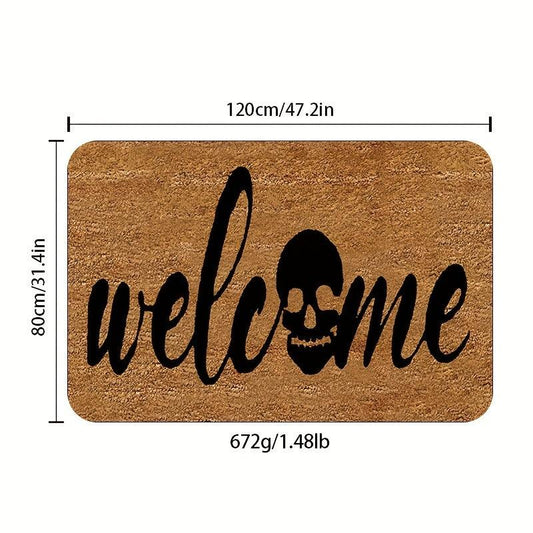 Non Slip English Skull Door Mat Indoor Rug for Home Kitchen and Entrance Decor