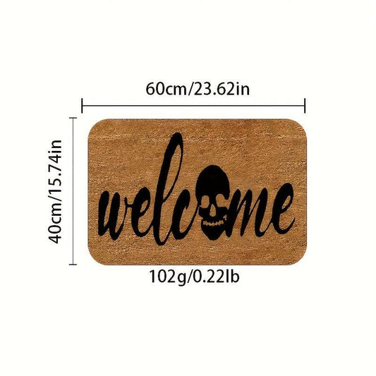 Non Slip English Skull Door Mat Indoor Rug for Home Kitchen and Entrance Decor