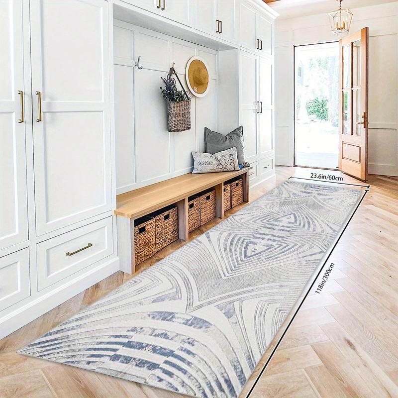 1pc Abstract Non Slip 2'X10' Indoor Outdoor Runner Rug