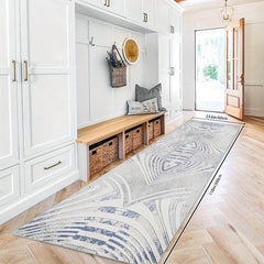 1pc Abstract Non Slip 2'X10' Indoor Outdoor Runner Rug