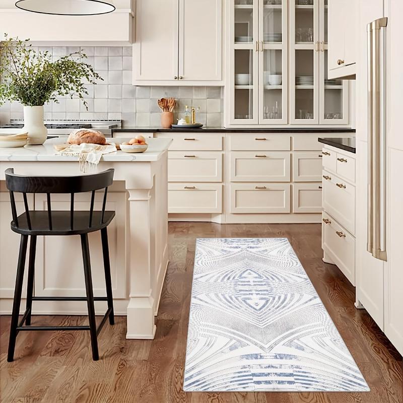 1pc Abstract Non Slip 2'X10' Indoor Outdoor Runner Rug