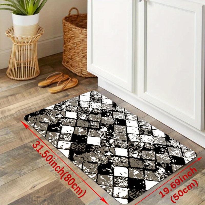 Geometric Anti-fatigue Kitchen Mat Non-slip Polyester Carpet Foam Mat