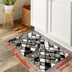 Geometric Anti-fatigue Kitchen Mat Non-slip Polyester Carpet Foam Mat