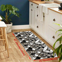 Geometric Anti-fatigue Kitchen Mat Non-slip Polyester Carpet Foam Mat