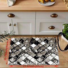 Geometric Anti-fatigue Kitchen Mat Non-slip Polyester Carpet Foam Mat