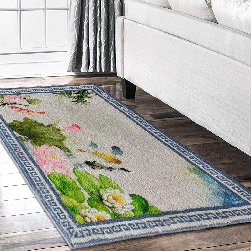 Lotus Pattern Cashmere Carpet, Fashionable Living Room Floor Covering