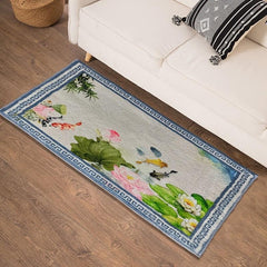Lotus Pattern Cashmere Carpet, Fashionable Living Room Floor Covering