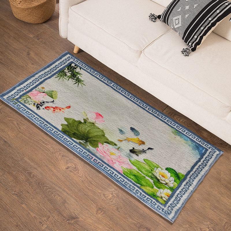 Lotus Pattern Cashmere Carpet, Fashionable Living Room Floor Covering