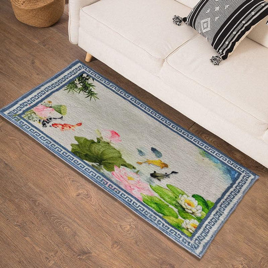 Lotus Pattern Cashmere Carpet, Fashionable Living Room Floor Covering