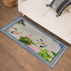 Lotus Pattern Cashmere Carpet, Fashionable Living Room Floor Covering