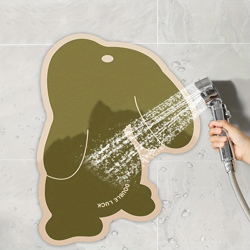 Running Rabbit Non Slip Bath Mat for Easter and Year Round Bathroom Decor