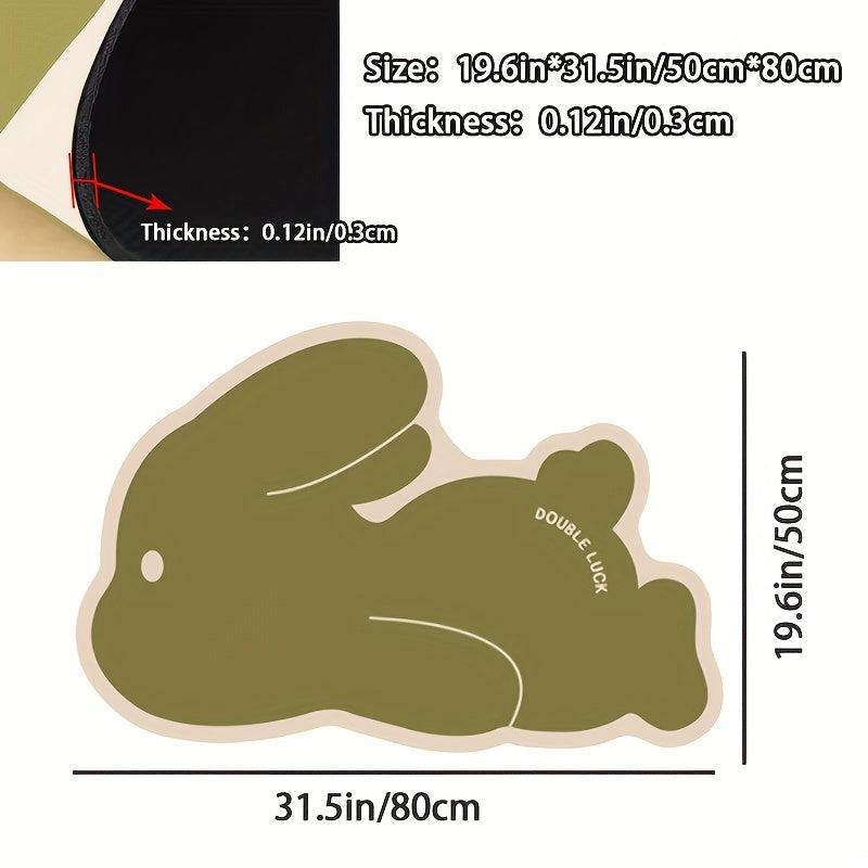 Running Rabbit Non Slip Bath Mat for Easter and Year Round Bathroom Decor