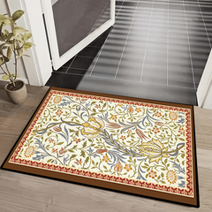 Modern Retro Floral Kitchen Rug Anti slip Memory Foam Mat Soft Anti Fatigue Rug