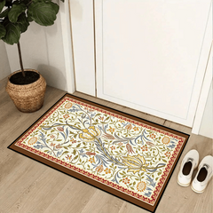 Modern Retro Floral Kitchen Rug Anti slip Memory Foam Mat Soft Anti Fatigue Rug