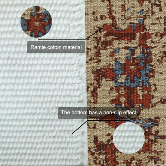 Red Woven Tassel Fabric Area Rug Ethnic Style Home Decor Rug