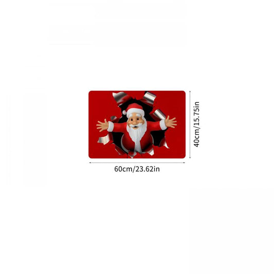 1pc Santa Claus 3D Print Funny Entrance Door Mats Non Slip Rubber Kitchen Carpet