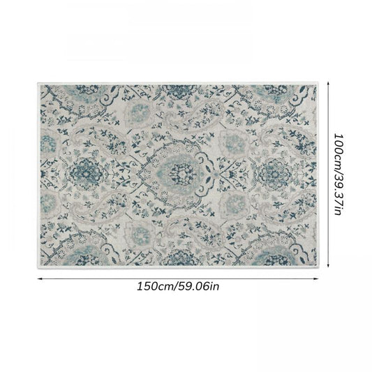 Vintage Boho Area Rug Stain Resistant Floral Living Room Bedroom Mat