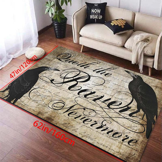 Vintage Halloween Boho Area Rug Stain Resistant Floral Floor
