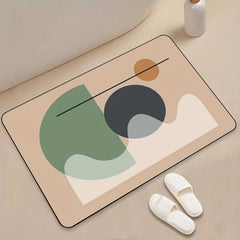 Geometric Pattern Bath Rug Absorbent Non-slip Mat