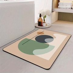Geometric Pattern Bath Rug Absorbent Non-slip Mat