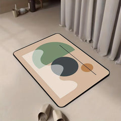 Geometric Pattern Bath Rug Absorbent Non-slip Mat