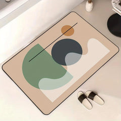 Geometric Pattern Bath Rug Absorbent Non-slip Mat