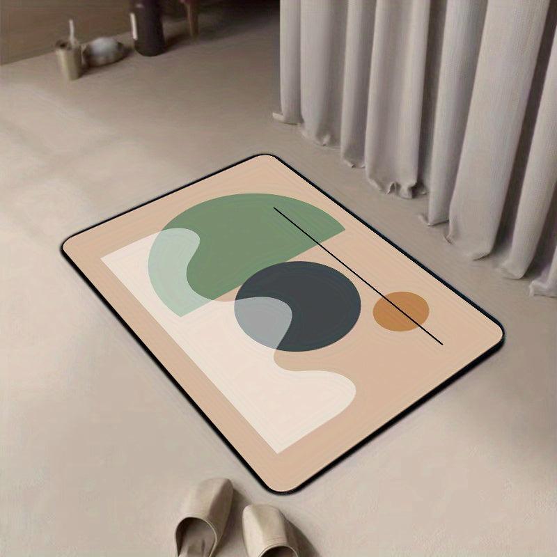 Geometric Pattern Bath Rug Absorbent Non-slip Mat