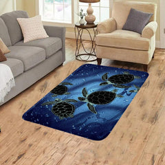 Nautical Marine Animal Rug Thickened Floor Mat Navy Sea Turtle Home Decor