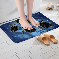 Nautical Marine Animal Rug Thickened Floor Mat Navy Sea Turtle Home Decor
