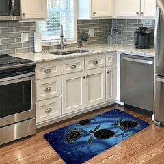 Nautical Marine Animal Rug Thickened Floor Mat Navy Sea Turtle Home Decor