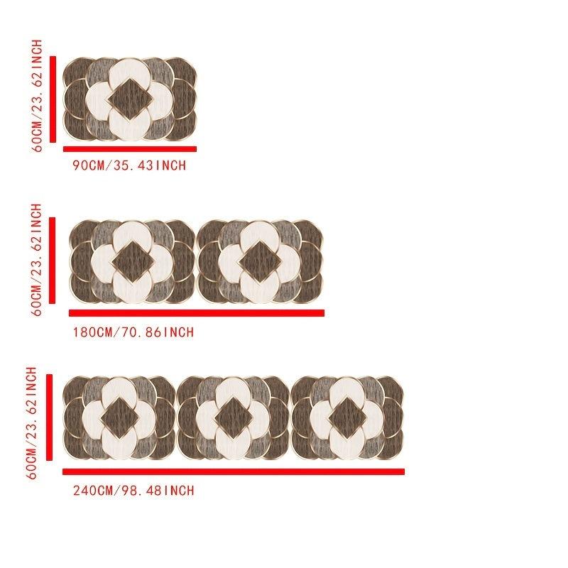 Golden Circular Pattern Geometric Non-slip Carpet
