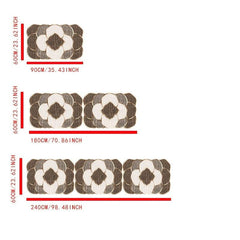 Golden Circular Pattern Geometric Non-slip Carpet