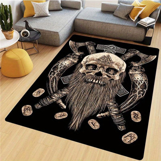 Retro Viking Anti Slip Indoor Area Carpet Large Living Room Bedroom Game Room
