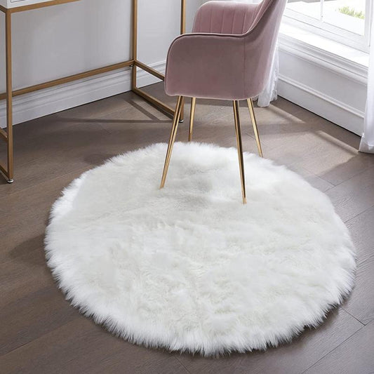 Soft Round Fluffy Rug for Daily Household Use