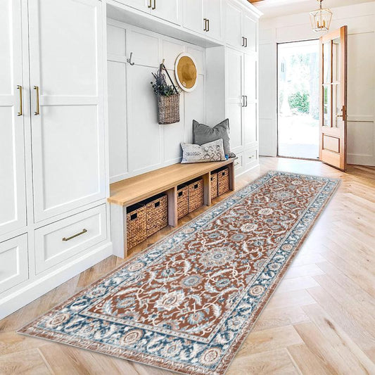Vintage Boho 2'X10' Runner Rug Distressed Laundry Room Kitchen Mat Non Slip