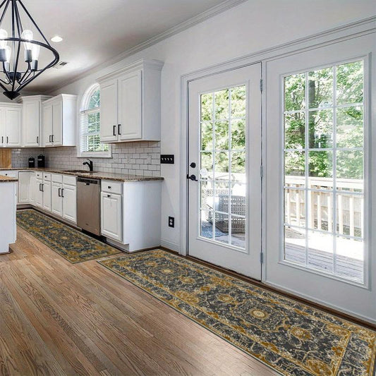 Washable Kitchen Runner Rug Persian Boho Hallway Rug Distressed Mats