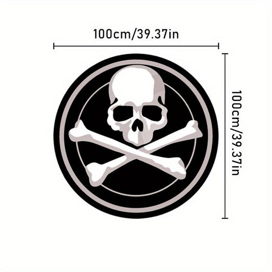 Halloween Skull Round Rug Plush Living Room Decoration Soft Carpet Non slip Rug