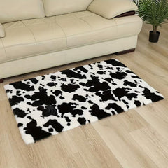 Cow Print Geometric Indoor Rug Stain Resistant Cozy Area Rugs