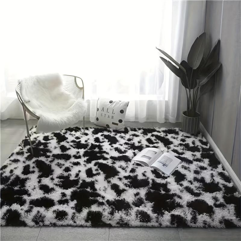 Cow Print Geometric Indoor Rug Stain Resistant Cozy Area Rugs